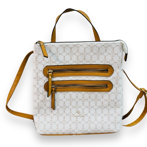 Nanette Lepore White and Tan Logo Backpack Purse main image 8